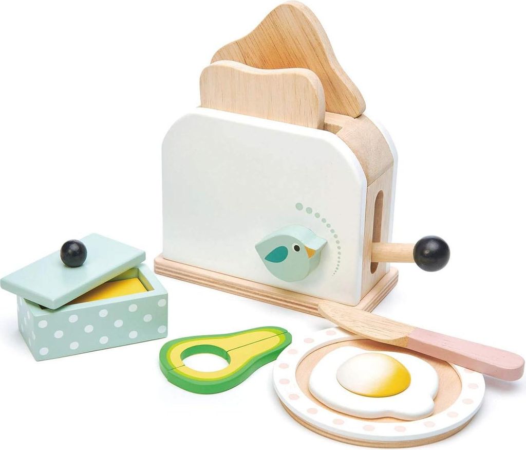 Tender Leaf Toys Toaster Weiß mit Zubehör (Holz, Kinderspielzeug) 7508226