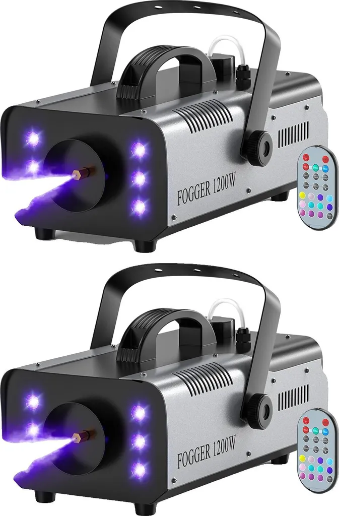 Machine à fumée ZQ10016 lot de 2 : animez vos soirées avec effets RGB LED