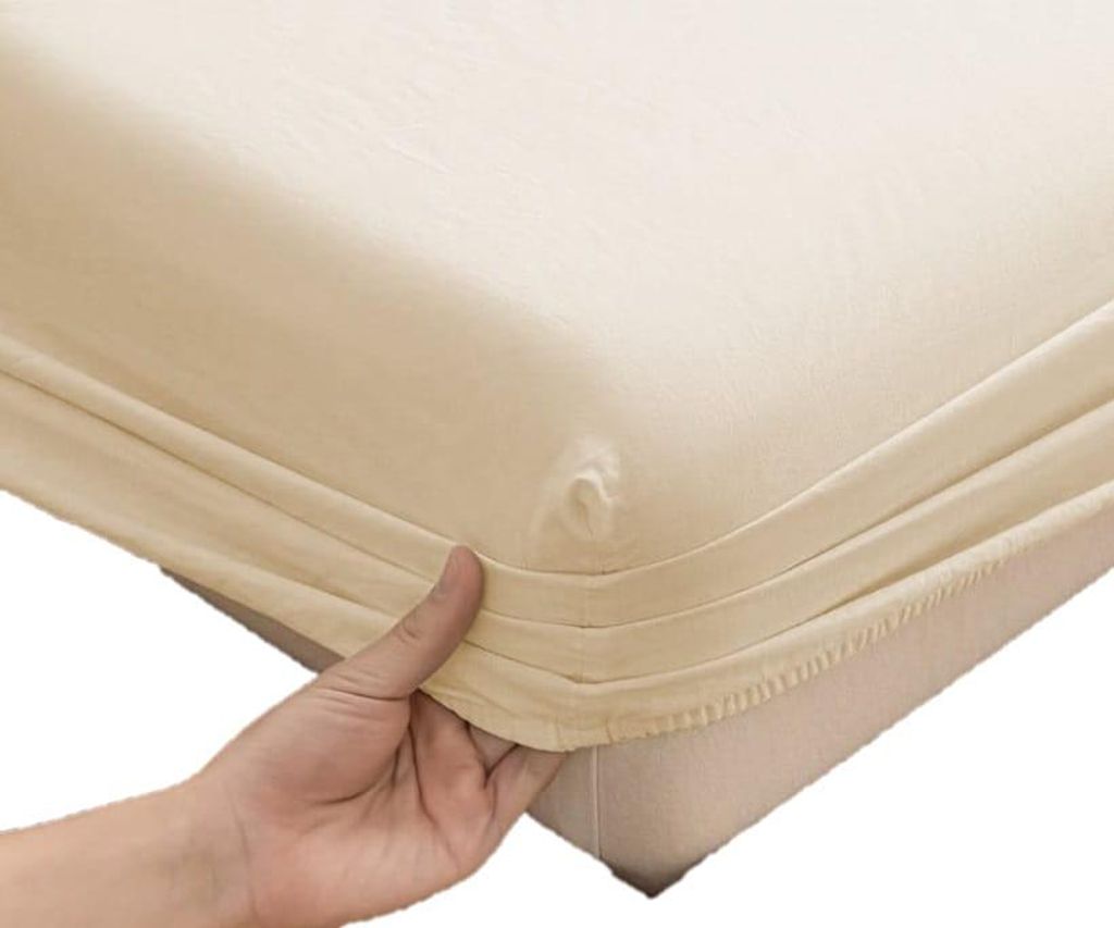Jersey-Spannbettlaken 220x200 Beige