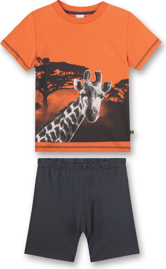 Sanetta Jungen-Schlafanzug kurz orange Giraffe 104