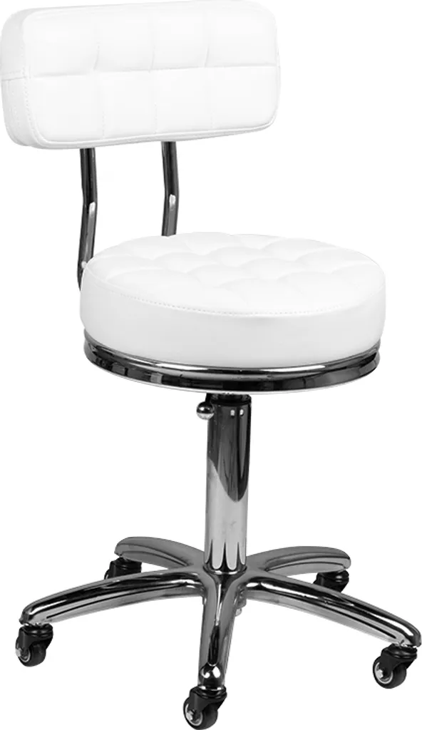 Tabouret cosmétique Am-877 Blanc : fini le mal de dos durant vos soins