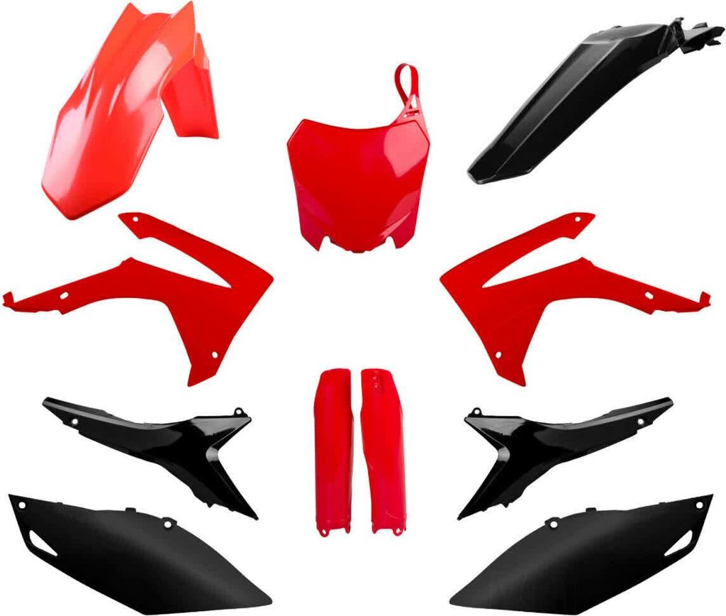 POLISPORT 11 Verkleidungskit Rot/Schwarz für Honda CRF