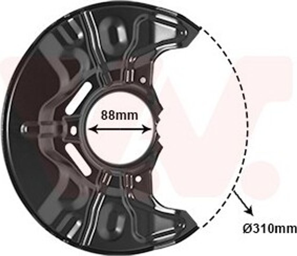 VAN WEZEL Spritzblech Bremsscheibe für TOYOTA AVENSIS Kombi (T25) Vorne Links 5307371 Ankerblech