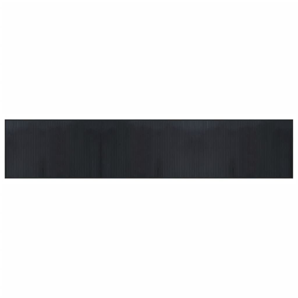 vidaXL Teppich Rechteckig Schwarz 60x300 cm Bambus