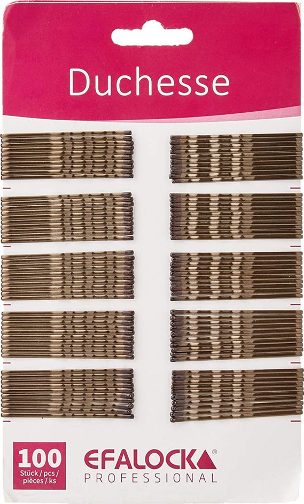 Efalock Haarklemmen Duchesse 50mm braun 100Stk. Produktbild 