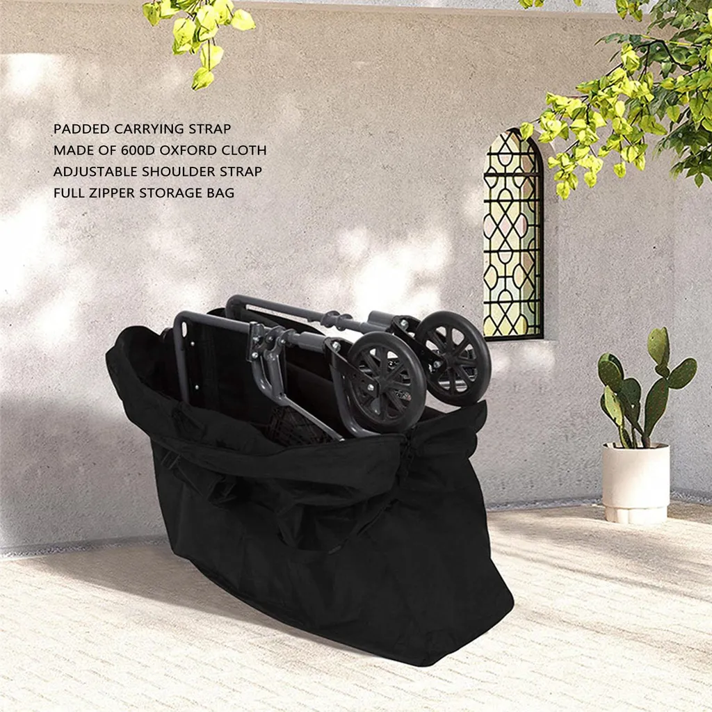 Sac de rangement pour déambulateur avec revêtement imperméable noir - 16