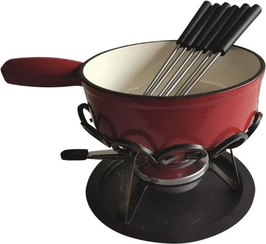 Schlichtes rotes fondue-set, 24 cm, stövchen aus schmiedeeisen Tableandcook DSBRGSAF24