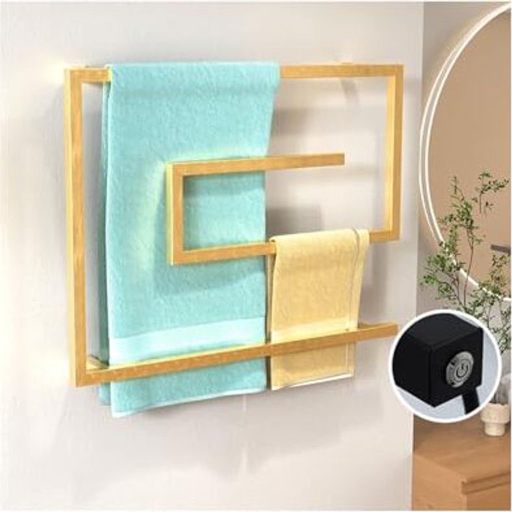 Elektrischer Handtuchwärmer Edelstahl, Badheizkörper Wandmontierte 800 x 600mm, Handtuchhalter Heizkörper Towel Warmer Mit Smart-Thermostat,Brushed