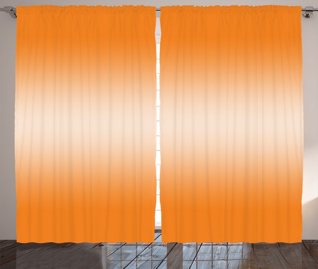 ABAKUHAUS Ombre Rustikaler Gardine, Heißer Strand Sommer Print, Schlafzimmer Kräuselband Vorhang mit Schlaufen und Haken, 280 x 225 cm, Orange
