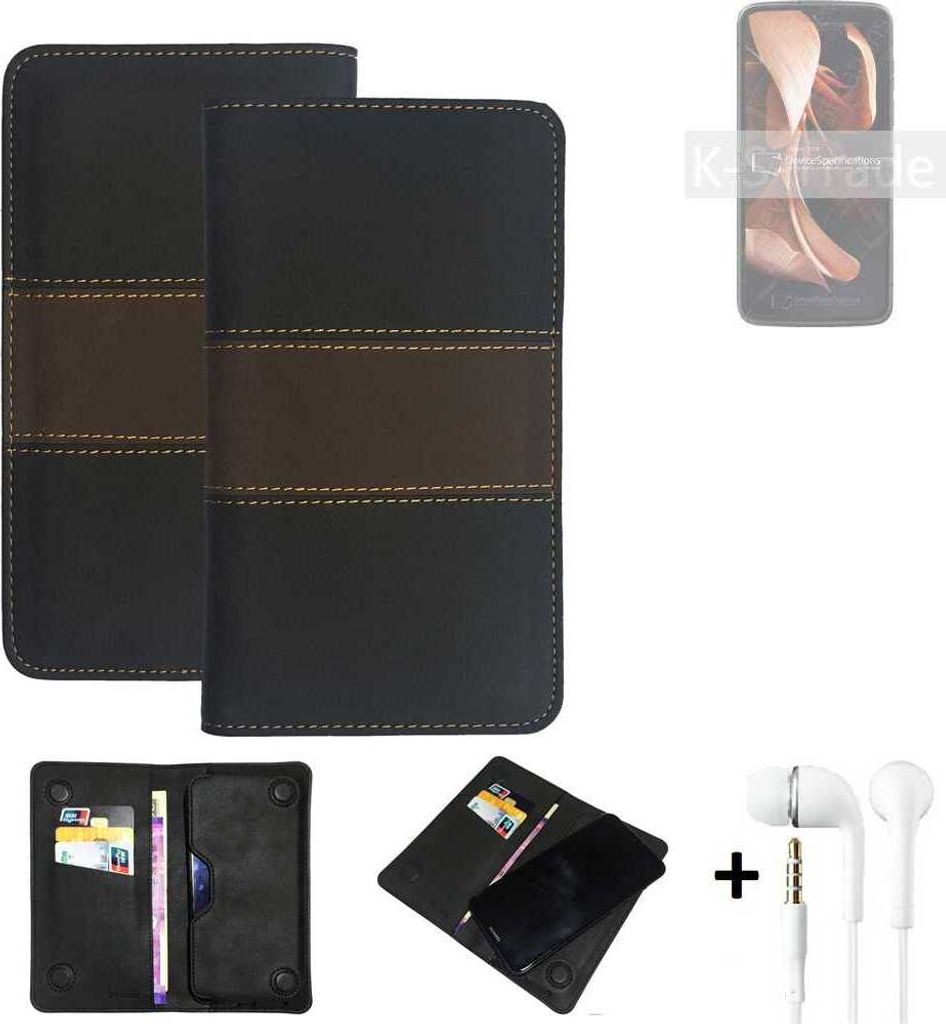 K-S-Trade Handyhülle + Kopfhörer kompatibel mit Motorola Razr 2022 Schutzhülle Walletcase Bookstyle Tasche Schutz Case Hülle Wallet Cover