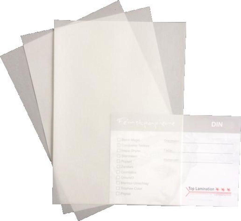 Top Lamination Transparentpapier 200g/m² DIN A6 (105x148 mm) klar 10 Blatt PREMIUM weiß
