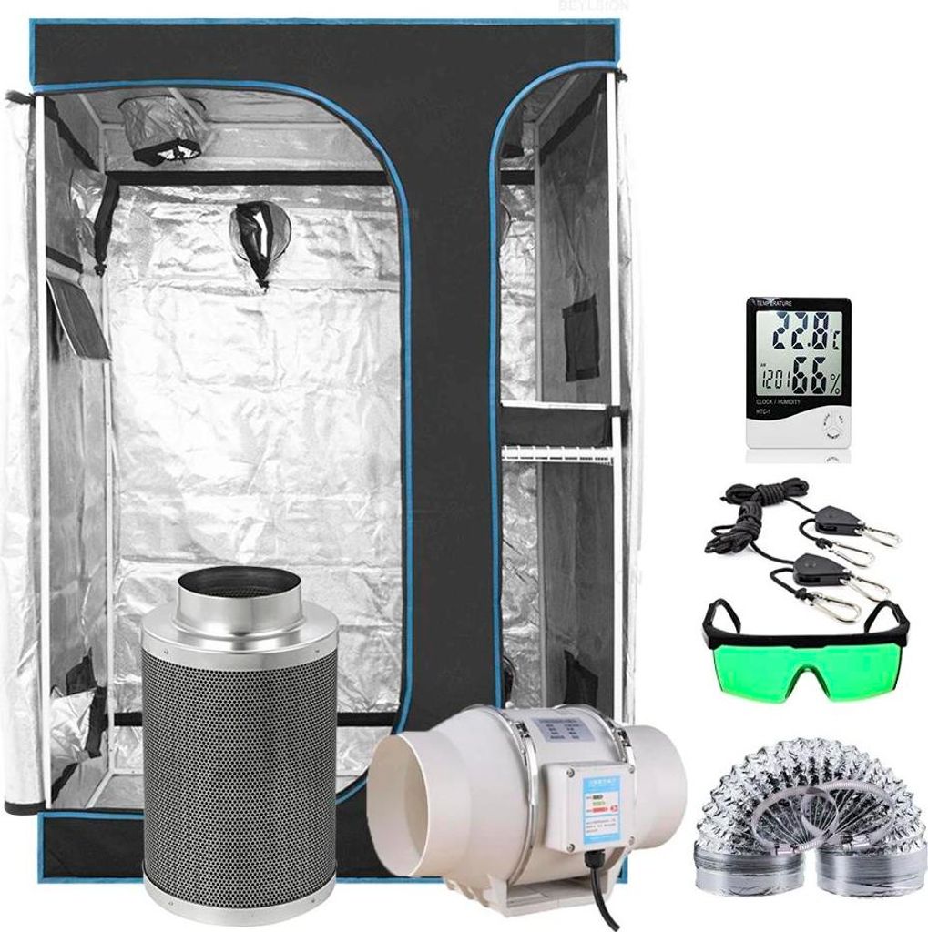 Indoor Grow Box, Hydroponisches Anbausystem, Komplettes Zelt-Kit, Mehrere Größen Verfügbar, 90X60X135CM Set