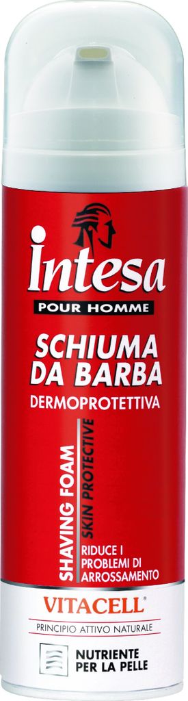 Intesa Schiuma da Barba Vitacell, Rasier-Mousse, Männer, Empflindliche Haut, 300 ml, Anti-Reizung, Anti-Rötung, Feuchtigkeitsspendend, Aqua, Trie...