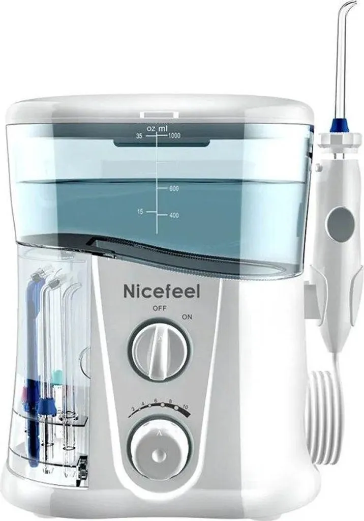 Jet dentaire puissant 1000 ml blanc avec réservoir grande capacité