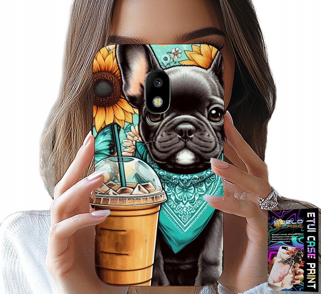 Fall Für Samsung Galaxy J5 2017 - Bulldogge Coffi Liebe, Sonnenblumen, Psi Fall