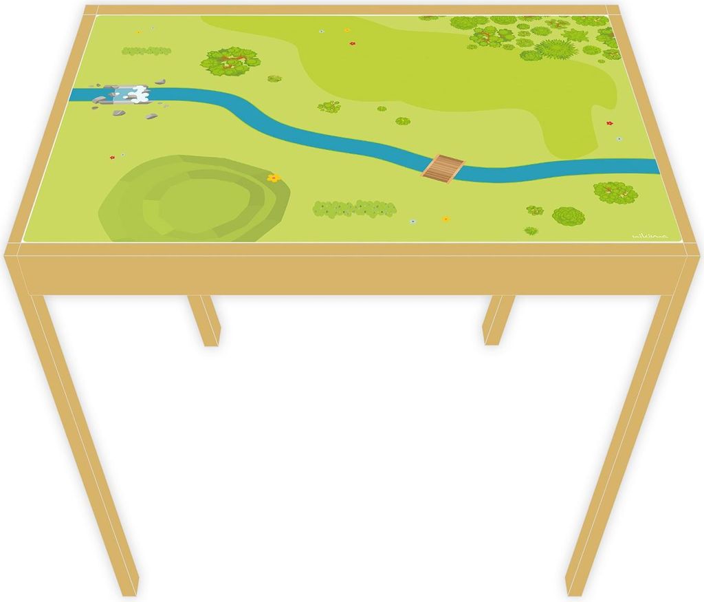 nikima - Spielfolie/ Möbelfolie für IKEA LÄTT Spieltisch Wald & Wiese Aufkleber Sticker Kinderzimmer (Möbel nicht inklusive)