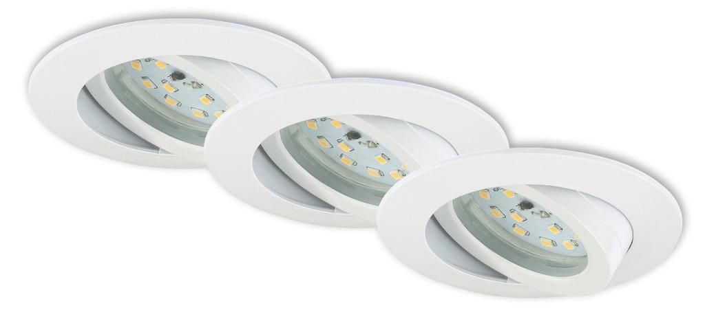 Lampade da incasso a LED dimmerabili orientabili set da 3 Immagine del prodotto 
