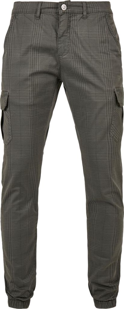 Urban Classics - Glencheck Cargo Jogger Hose dunkelgrau - L