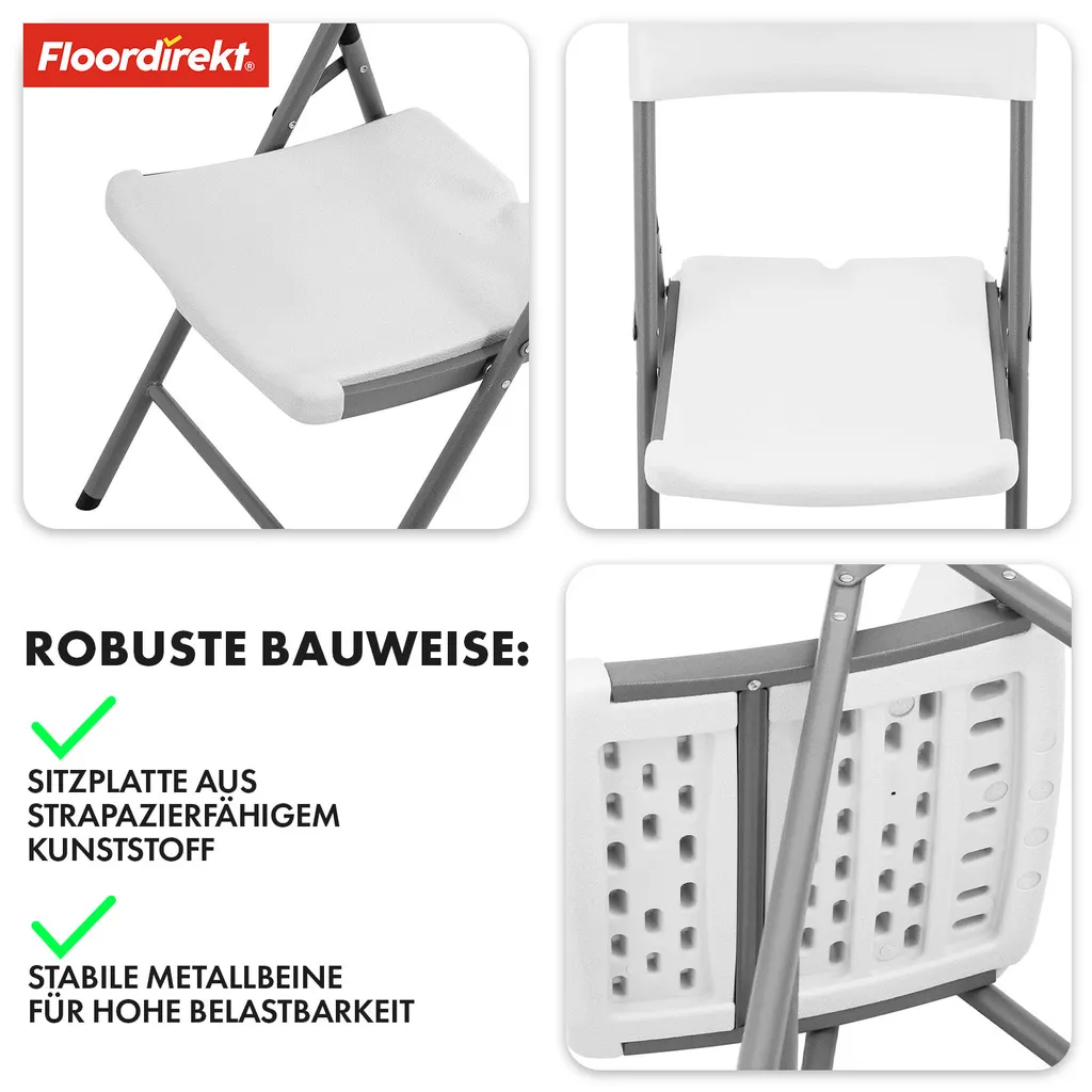 Chaise pliante Okinawa confortable et robuste - Assise multi-usage x2