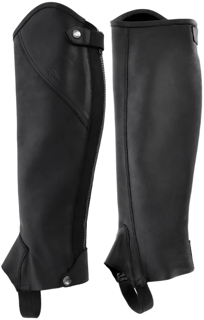 Mini-chaps d'équitation en cuir noir Covalliero Premium FS 2026 XS