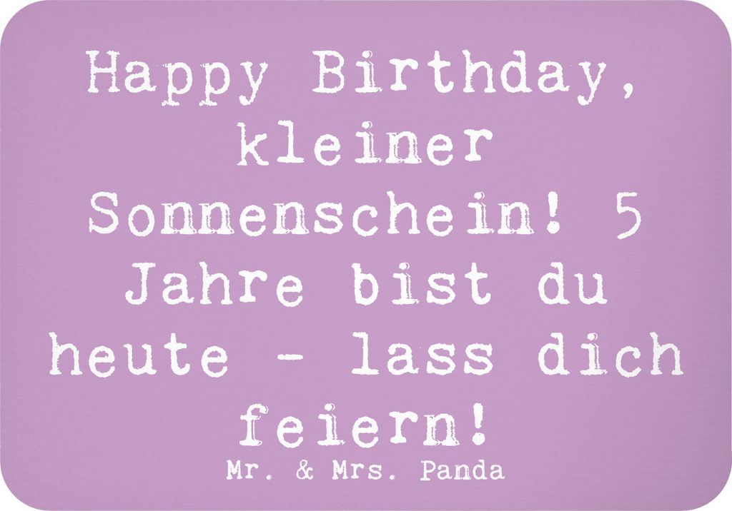 Mr. & Mrs. Panda magnet Spruch 5. Geburtstag Sonnenschein - Lavendeltraum - Geschenk, Glückwünsche zum, whiteboardmagnet, Kühlschrankmagnet, kle...
