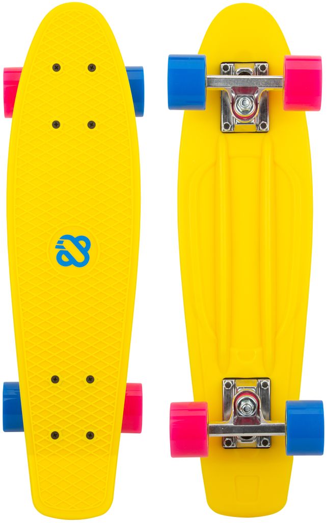 Nijdam Flipgrip Skateboard - Boulevard Trickster - Gelb/Blau