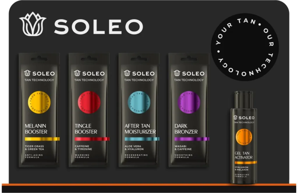 Crea l'Angolo del Sole: Espositore Soleo con 4 Ganci per Tan Activator