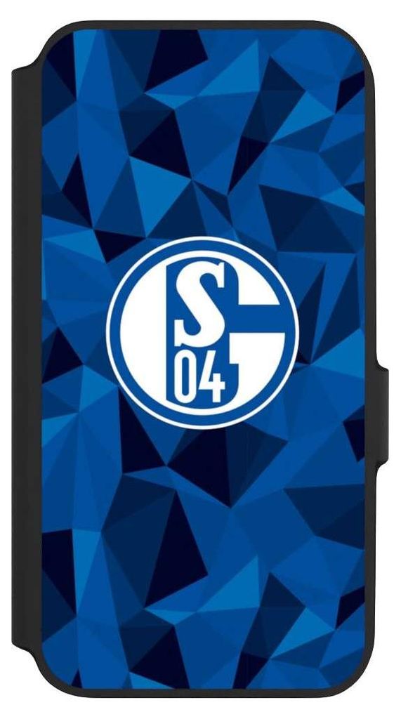 NIVOCASE Klapphülle für Samsung Galaxy A54 5G Handyhülle aus Kunst Leder NIVOflip schwarz Camouflage FC Schalke 04 Muster