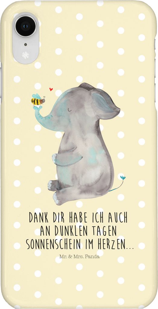 Mr. & Mrs. Panda Iphone XR Handyhülle Elefant Biene - Gelb Pastell - Geschenk, Heiratsantrag, Lustige Sprüche, Handy Case, Liebe, Liebesspruch, P...