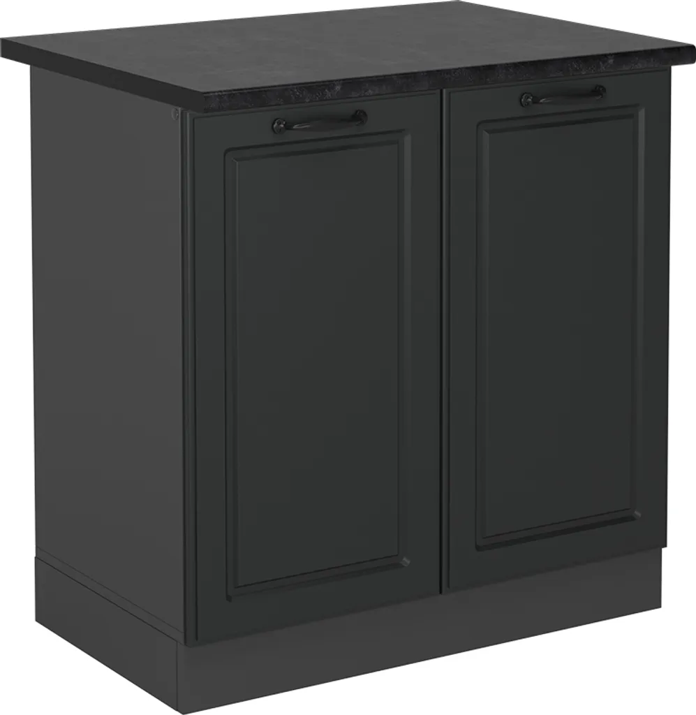 Meuble sous-évier 80cm Vicco R-Line Anthracite à portes style campagne