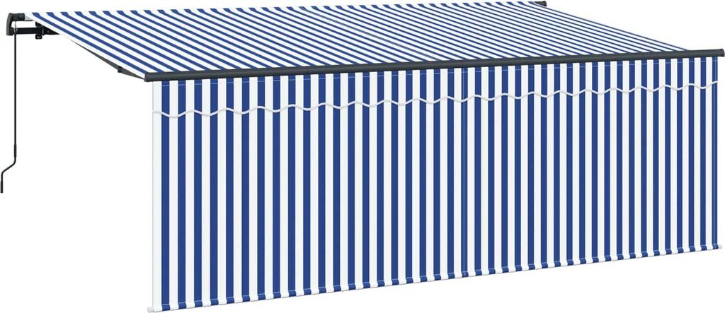 Einziehbare Markise Blau und Weiß 400 x 200 cm