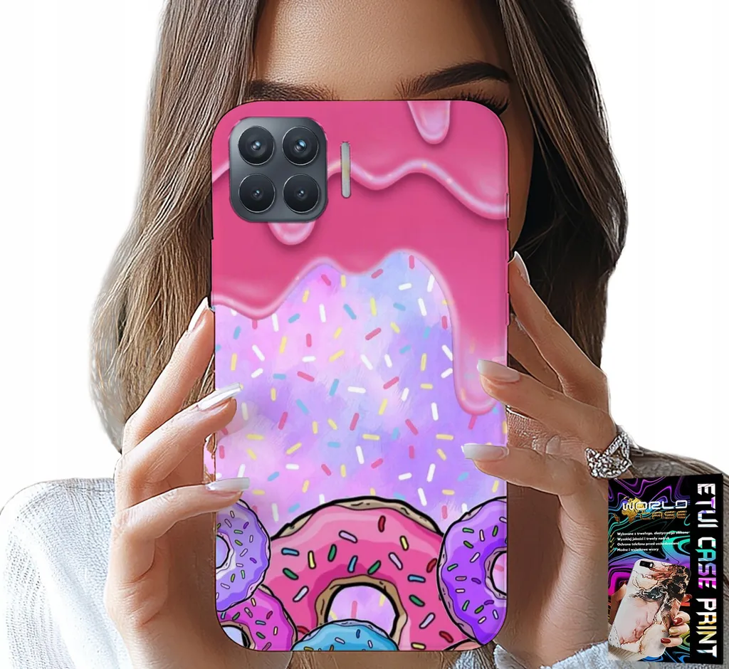Custodia Luxury Oppo Reno 4 Lite Vetro Temperato Donuts - Design Chic