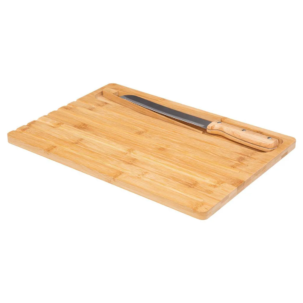 Set Pane 5Five: Tagliere Bambù 40cm con Coltello Integrato a Pinza