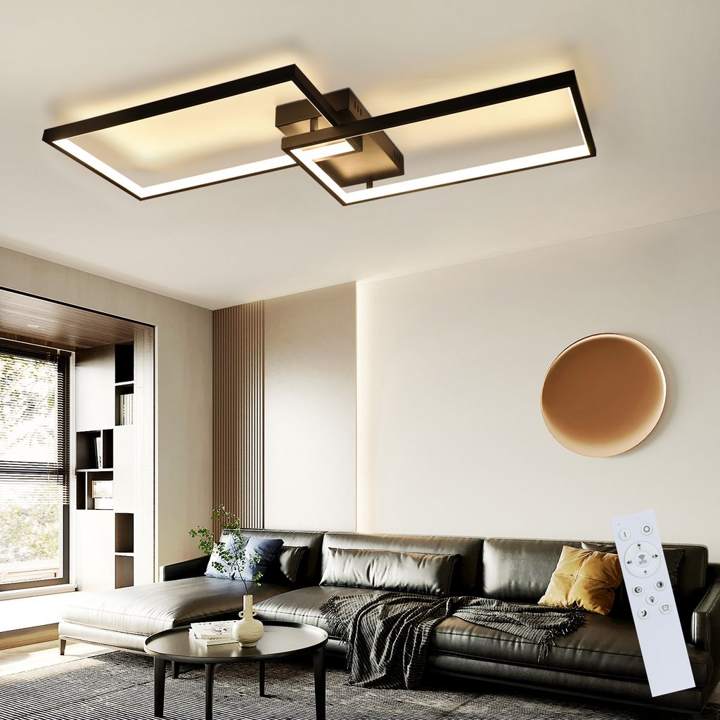 ZMH LED Deckenleuchte Wohnzimmer Deckenlampe - Schwarz 80CM Produktbild 