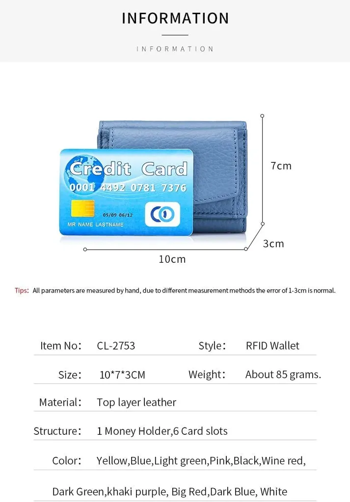 Mini Portafoglio Donna RFID in Pelle: Porta Carte di Credito Compatto - 4