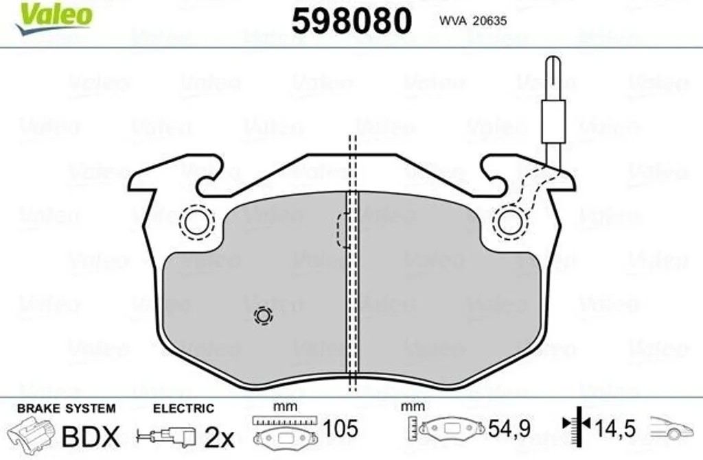 Plaquettes de frein silencieuses Valeo 598080 avec confort de freinage