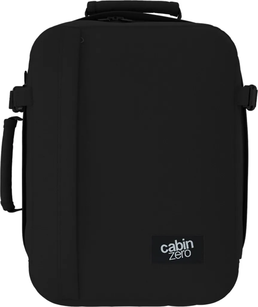 CabinZero Classic Tech 28L Absolu Noir - Sac à dos cabine avec compartiment PC