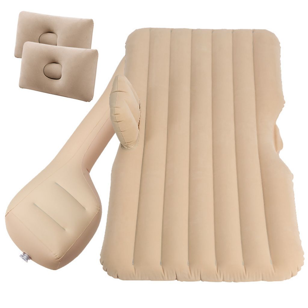 Auto-Luftmatratze, Auto-Kopfschutz-Luftmatratze, Outdoor-Camping-Luftmatratze 138 × 85 × 10 cm.Beige