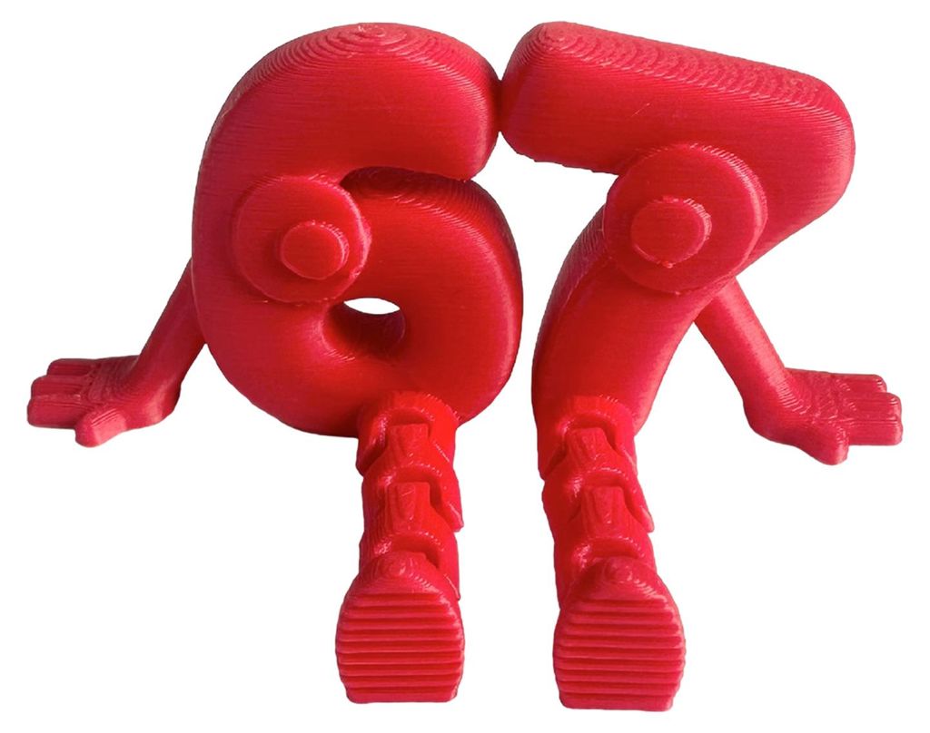 3D-gedruckte, bewegliche und flexible 67-Zahlenfigur mit Gelenken für die Schreibtischdekoration im Homeoffice