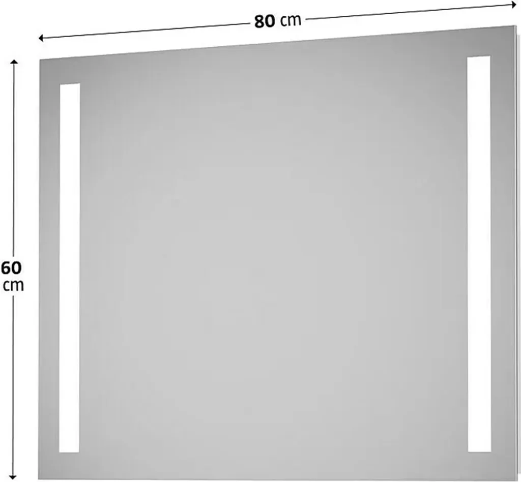 Miroir Silver Dream 80x60 cm avec éclairage LED et interrupteur intégré