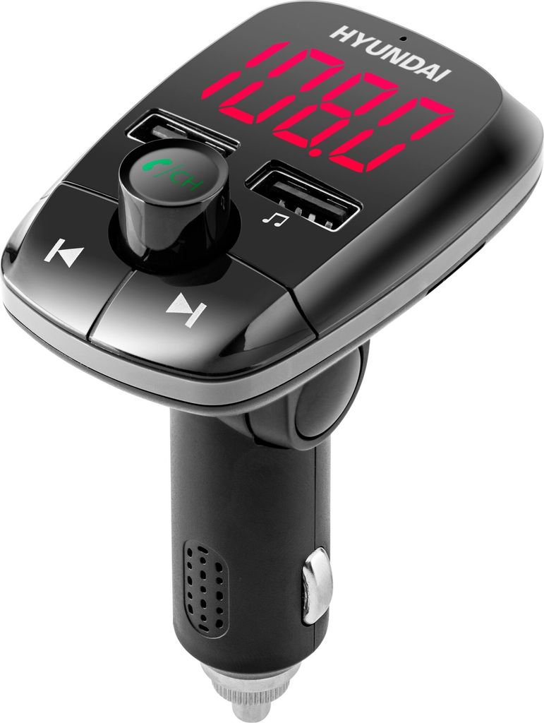 Hyundai FM-Transmitter FMT 380 BT CHARGE mit Bluetooth 5.0, Freisprecheinrichtung, 2x USB-A (15W), 50x100mm