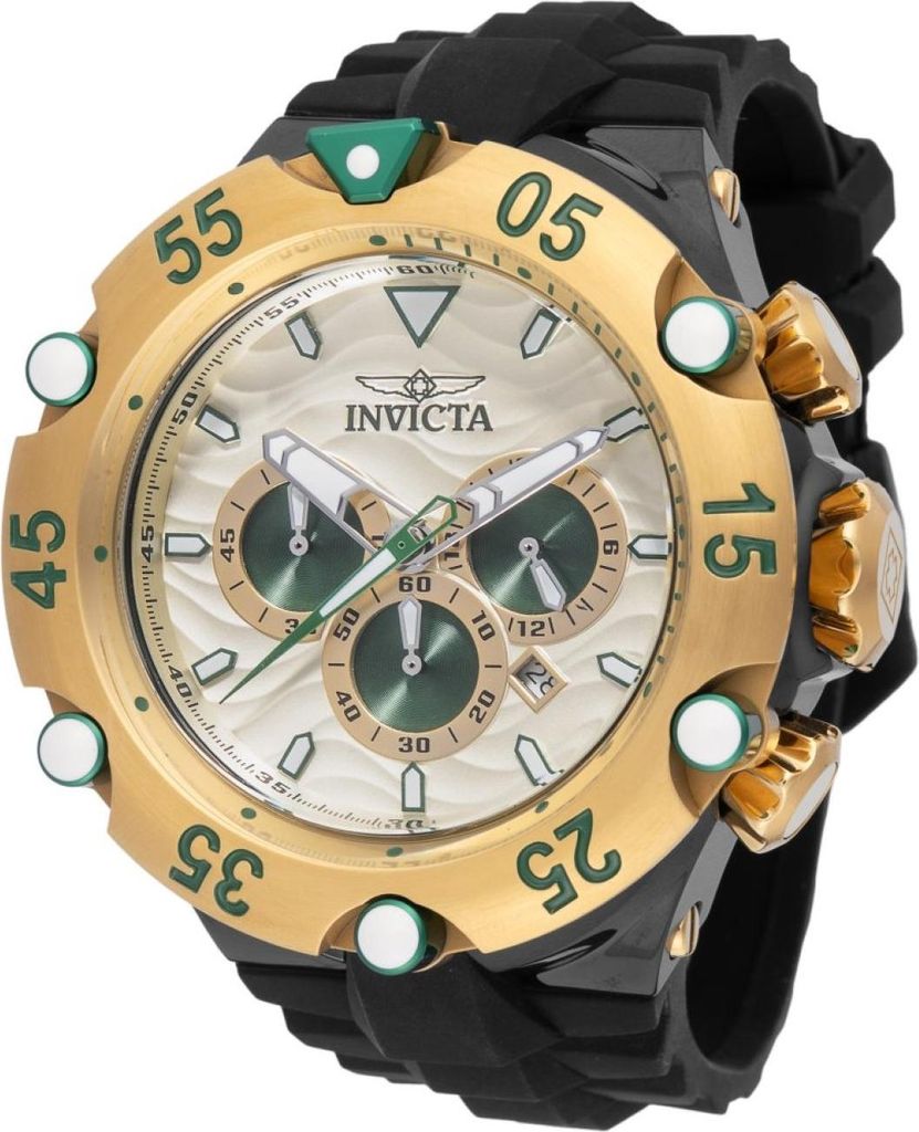 Invicta Subaqua 48544 Herren uhr - Wasserdicht - Analog - Quarzuhrwerk - Edelstahl mit goldenen zifferblat - 54mm