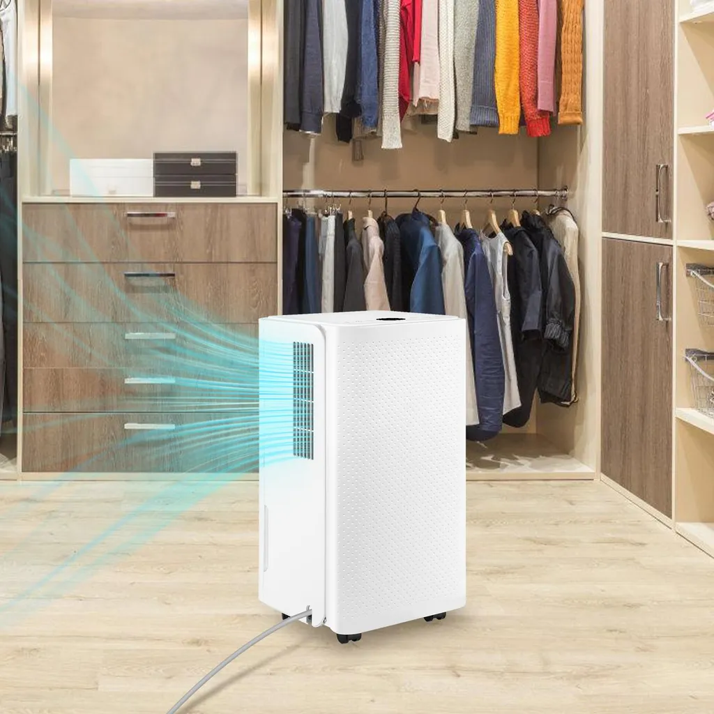 Bettizia deumidificatore elettrico 16L/24h, deumidificatore per ambienti con display a LED, timer - contro l'umidità, asciugatura del bucato, sbrinamento, autospegnimento, tubo di scarico, dimensioni ambiente circa 25 m² - 7