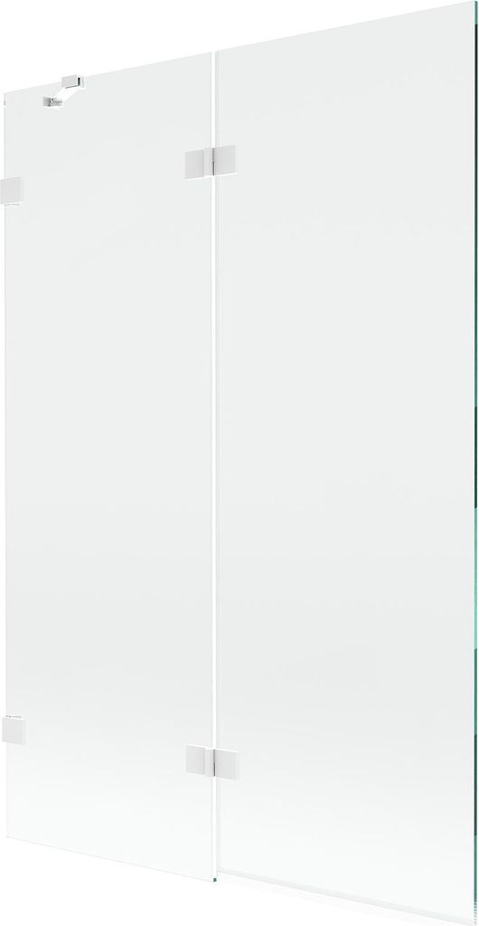 Mexen Lunar Badewannenfaltwand 2-teilig links 120 x 150 cm, transparent, weiß - 897-120-100-20-00-L