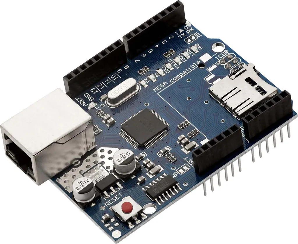 AZ-Delivery Ethernet Shield W5100 avec Lecteur Carte MicroSD pour Arduino