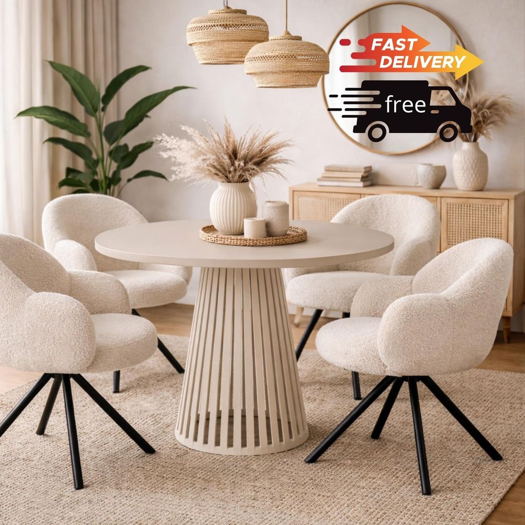 Runder Esstisch Viero Ø90 cm – Kaschmir – Design Tisch mit Produktbild 