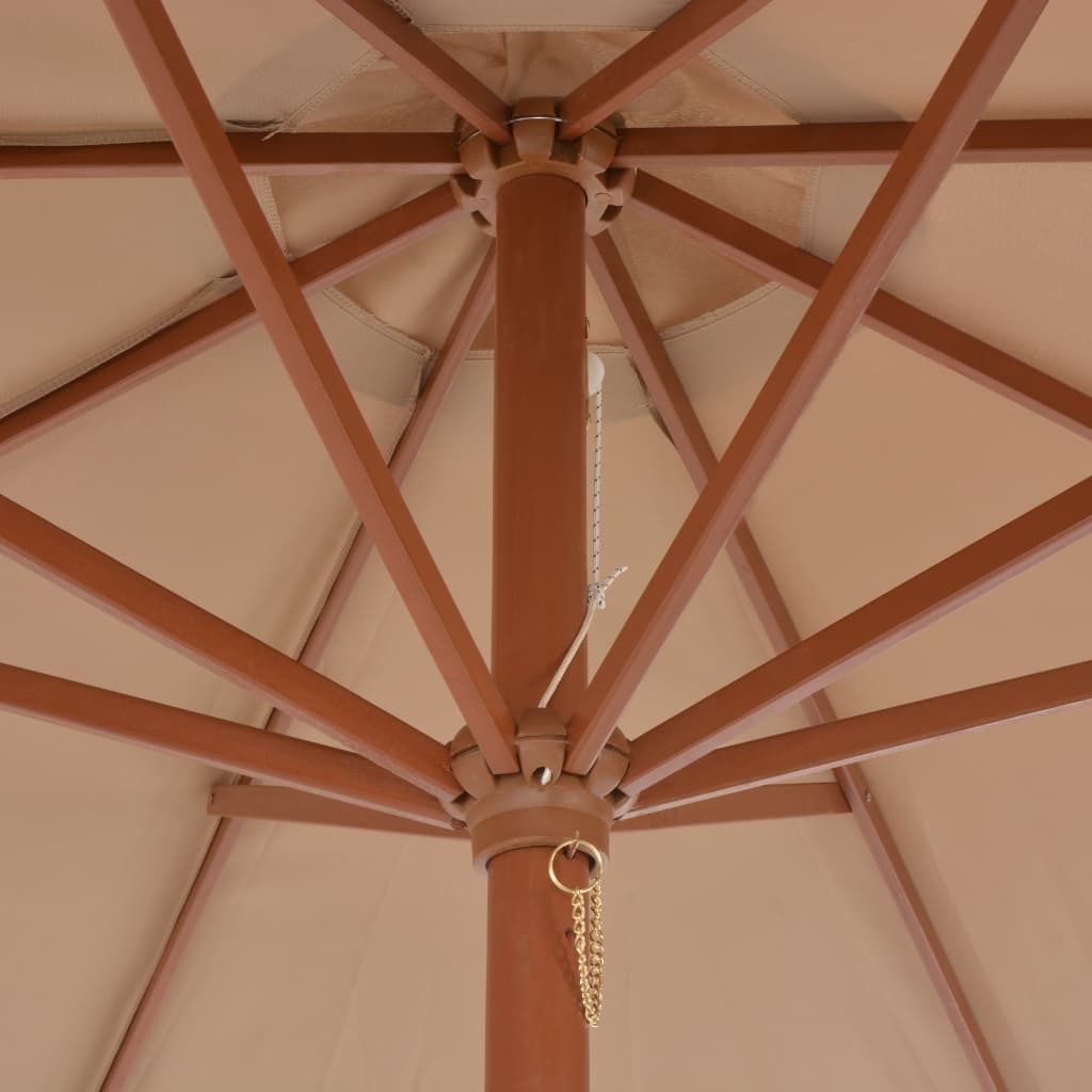 vidaXL Sonnenschirm mit Holz-Mast 300 cm Taupe Produktbild 4