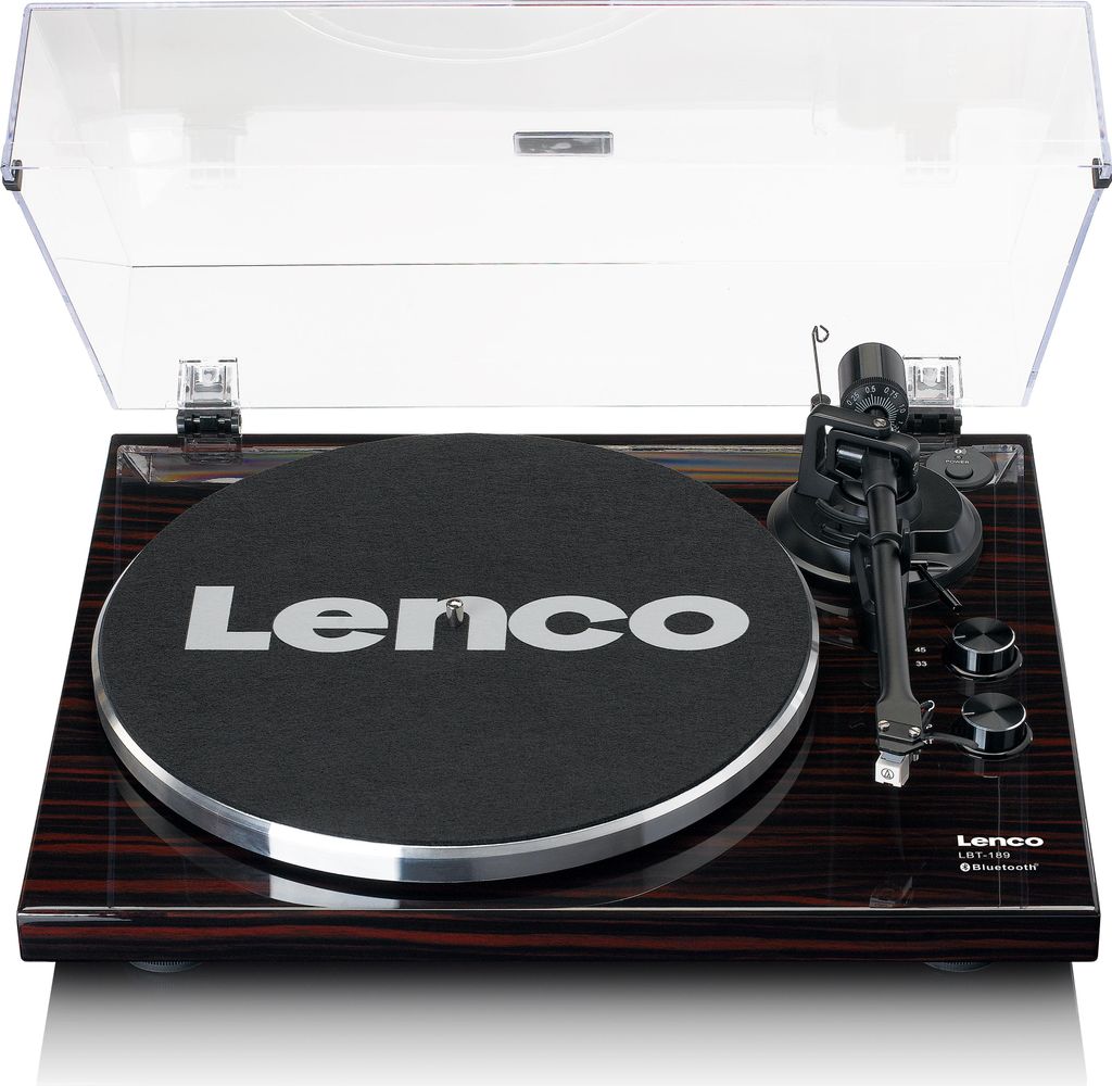 Lenco LBT-189WA - Plattenspieler mit Riemenantrieb, Bluetooth und Anti-Skating, dunkelbraun