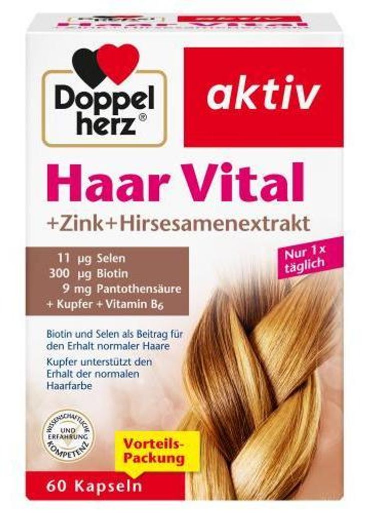Capelli Double Heart Vital+Zinco+Millet Capsule 60 Capsule Immagine del prodotto 