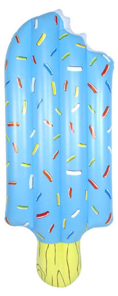Aufblasbare Pool-Schwimmhilfen für Erwachsene und Kinder, Eis am Stiel-Schwimminsel, Strandliege, blau